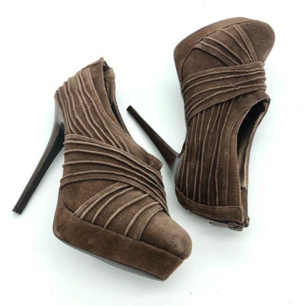 Colin Stuart Brown Velvet Wrapped Ultra Hi Bottie